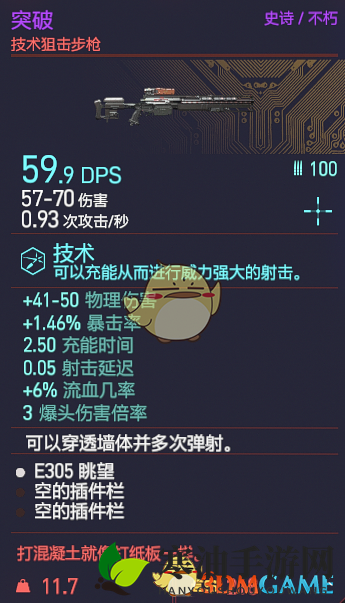 《赛博朋克2077》突破枪械图鉴